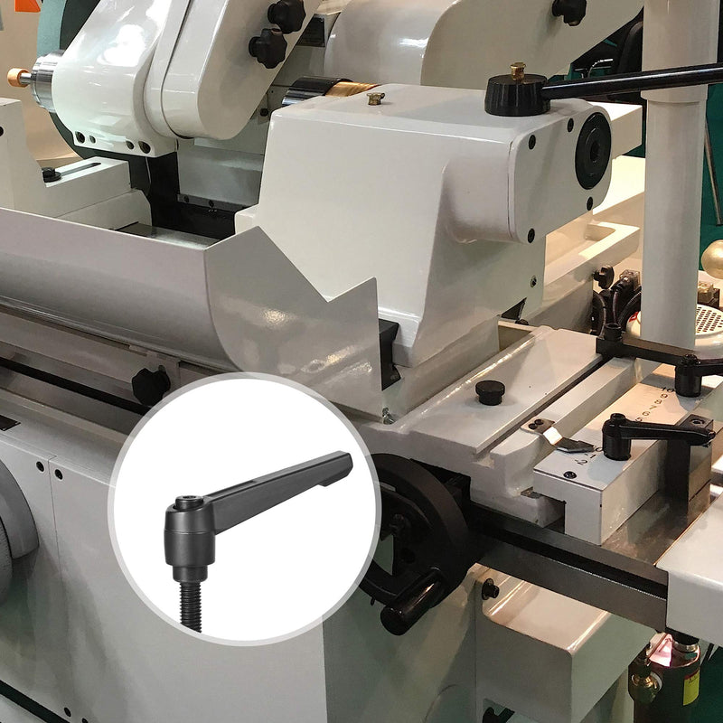 uxcell M10 x 40mm Handle Adjustable Clamping Lever Thread Push Button Ratchet Male Threaded Stud Knobs Locking Rotating Screw Handles Quick Release Bolt Black 4pcs