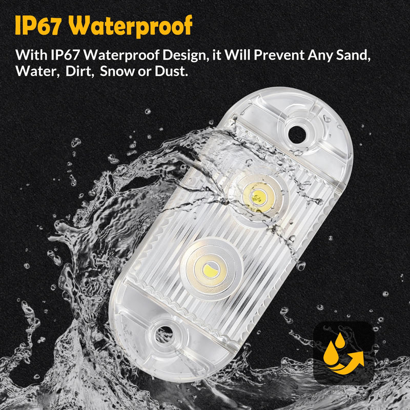 UCINNOVATE 8Pcs Boat LED Light, 12V Waterproof Marine Boat Interior Lights, Boats Stern Light, Courtesy Lights, Night Lighting for Yacht, Pontoon Boating, Sailboat, Kayak, Bass Boats Vessel(White) White 8