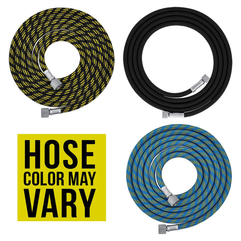Master Airbrush Premium 10 Foot Nylon Braided Airbrush Hose with Standard 1/8" Size Fittings on Both Ends (Hose Color May Vary) 10' (1/8" Fittings)