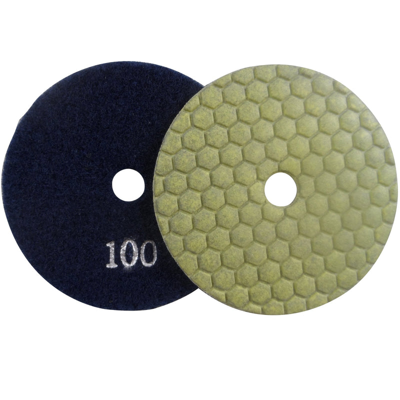 4 Inch 6-Step Dry Diamond Polishing Pads for Granite Stone Concrete Marble 6 Piece Set
