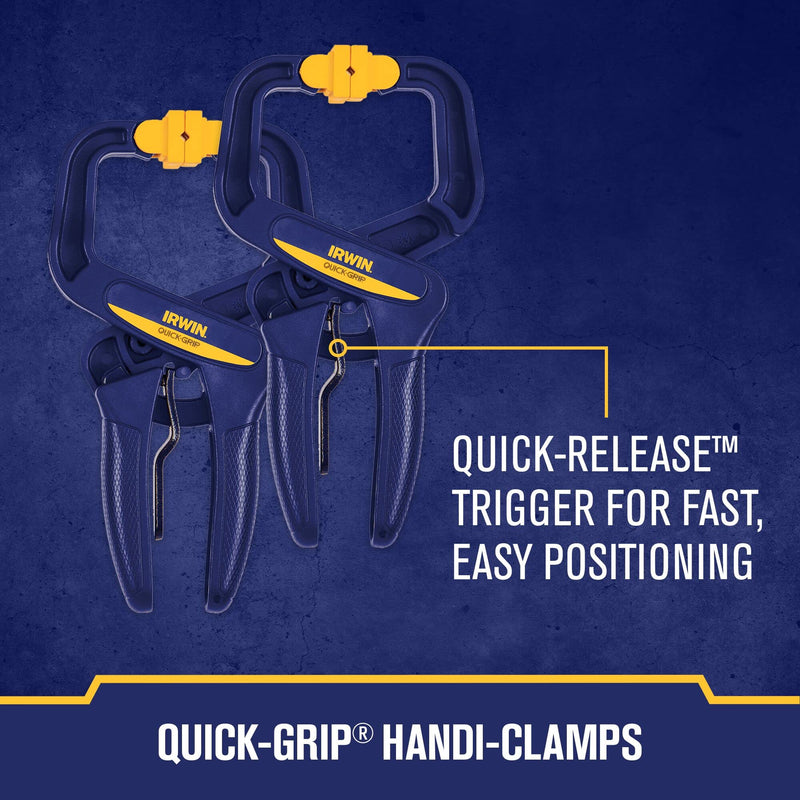 IRWIN QUICK-GRIP Clamps for Woodworking, Quick Release Triggers, 6 Inch, 8 Piece Set (IRHT83220) 8 Pack