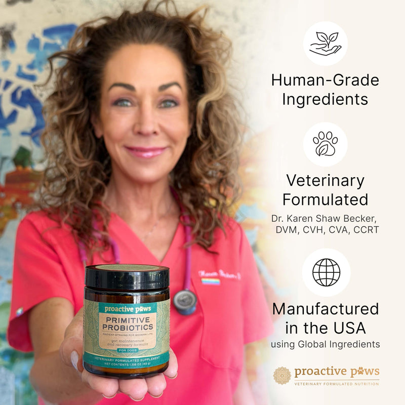 PROACTIVE PAWS Primitive Probiotics for Dogs – Species-Specific & Soil-Based Dog Probiotic Supplement for Gut Health, Digestion, Immune & Calming Support