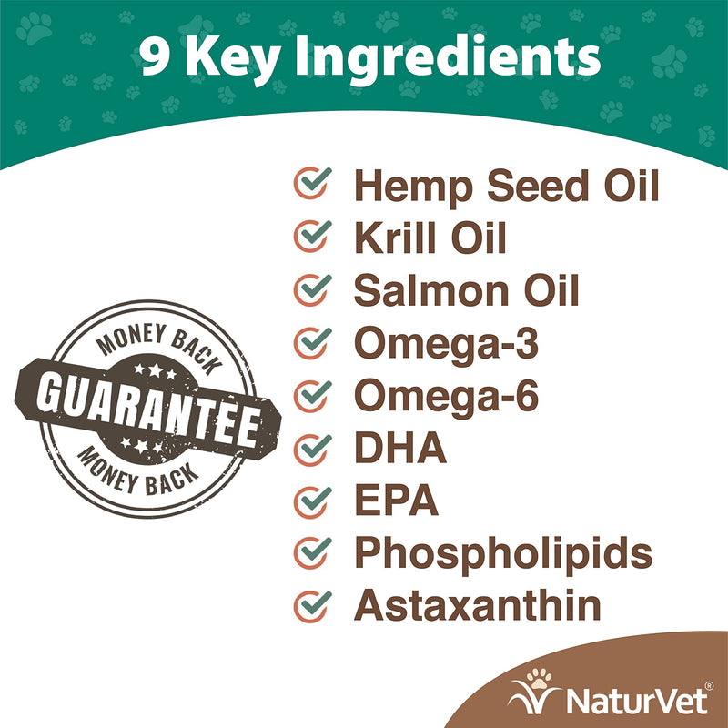 NaturVet Aller-911 Advanced Allergy Aid for Dogs, Cats - 70 Soft Chews Hemp Seed Oil Krill and Salmon, 16 oz. Liquid, Made in The USA with Globally Sourced Ingredients