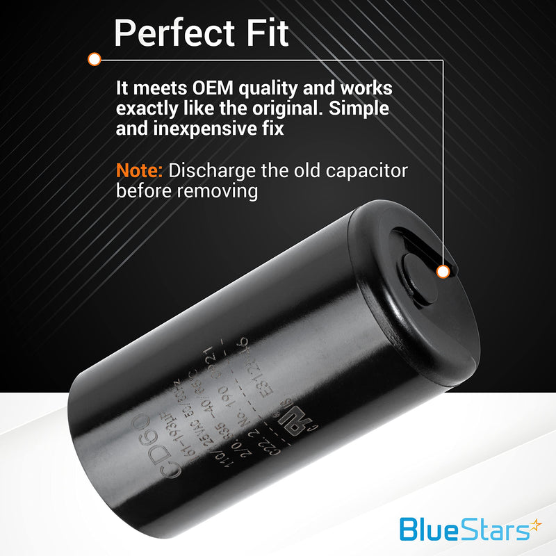 BlueStars Upgraded Version 161-193 uf/MFD 125 VAC ±20% 50/60 Hz CD60 Round Motor Well Pump Start Capacitor Replacement Part - Exact Fit for Air-Conditioners, Heat Pumps - Lifetime Up to 30.000 Hours 110-125 VAC 161-193 MFD - NewNest Australia