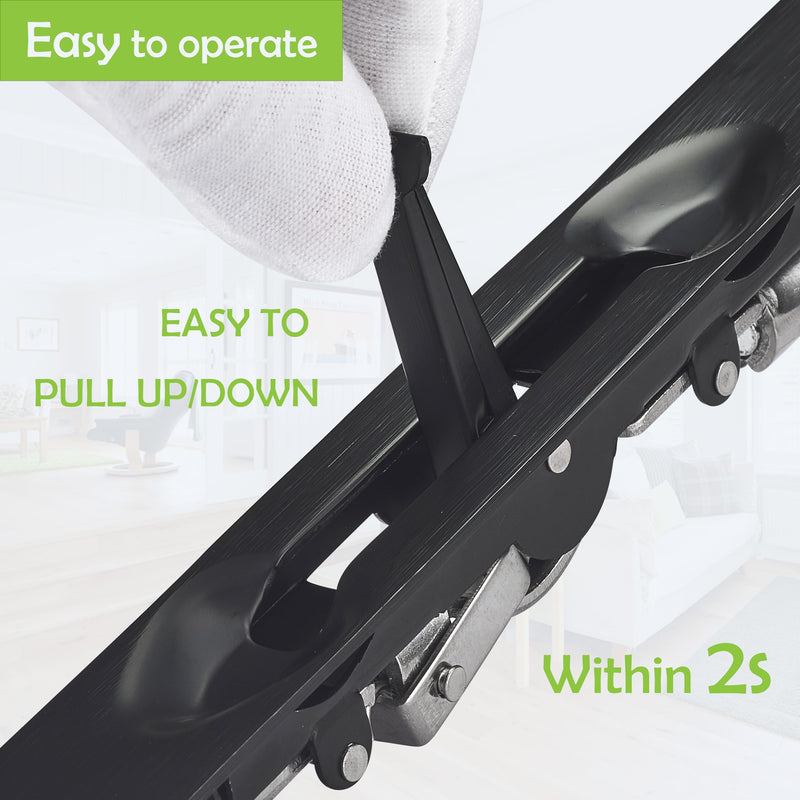 TOGU 2 Pack 10 "Extension Flush Bolt, Flush Bolt for Double Door,Used As Alternative Tools for French Door Lock, Fixed A Variety of Doors, Matte Black 10 inch-2pcs