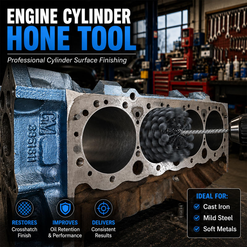 3-1/2" Cylinder Hone Tool, 240 Grit Flexible Ball Hone | Silicon Carbide Cylinder Honing Tool for Bore 3.251"-3.5", Cast Iron, Mild Steel & Stainless Steel Cylinder Applications 3.5 Inches 240.0