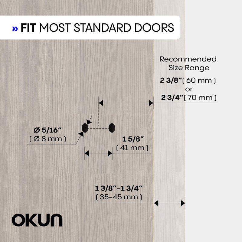 Okun Zen Dummy Door Handle – 2 Pack, Reversible, Non-Turning Lever for Closet, Pantry, or Hallway Doors – Matte Black Finish