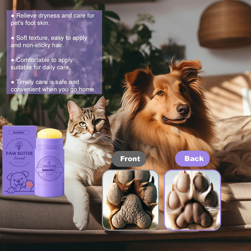 Dog Paw Balm, Lick-Safe Dog Paw Nose Balm, Moisturizer Soother Dry Cracked Snout Paws with Coconut Oil, All-Natural Nose Cream for Dog Cat Paws, Nose, Elbows, Horse Hoof, Cat Petts Care, 30g /1oz