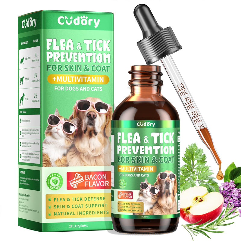 Flea and Tick Prevention for Dogs & Oral Flea & Tick Prevention for Dogs and Cats, with Multivitamin for Pets - Supports Healthy Skin & Coat