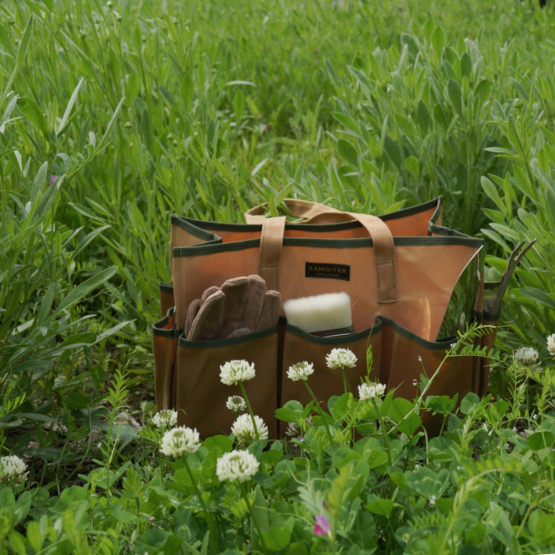 Heavy Duty 14 Inch Tool Bag Organizer with Durable Handle, Portable Canvas Toolbox, Multi-Pockets Canvas Bag Pottery Equipment Tote, Khaki