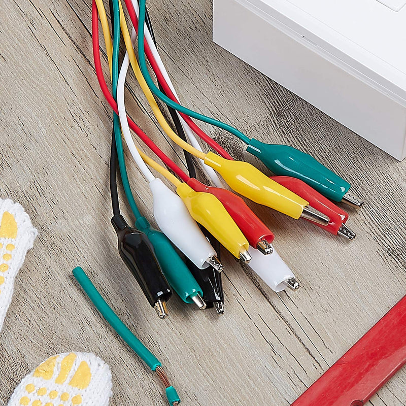 WGGE WG-026 10 Pieces and 5 Colors Test Lead Set & Alligator Clips,20.5 inches / 22 AWG Wire (3 Pack) 3 PACK