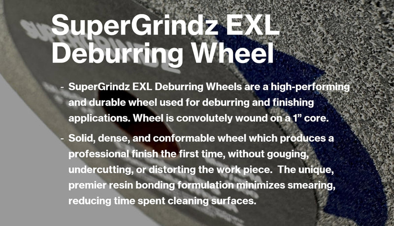 EXL Deburring Wheel - 6" x 1" x 1" 9S Fine Grit - Silicon Carbide - Metal Deburring, Finishing and Polishing Wheel - Convolute - (1 Pack) 1.0