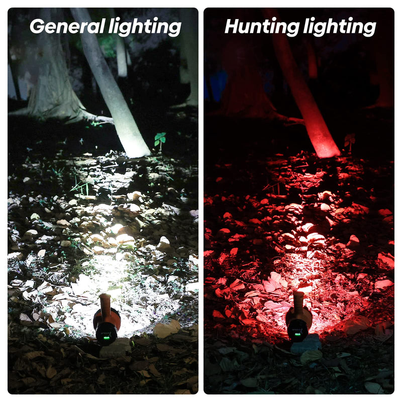 YIERBLUE Rechargeable Spotlight,Handheld Rechargeable Flashlight 200,000 Lumens LED, IP67 Waterproof 12 Hours Running for Boating, Camping, Hunting Orange
