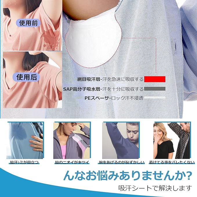 ziyue Underarm Sweat Pad, Direct Stick, Armpit Sweat Sheet, Unscented, Antibacterial, Odor Resistant, Quick Drying, Faded Pads, For Men and Women, Underarm Sweat Protection, Sweat Absorbing Pads, 36 - NewNest Australia