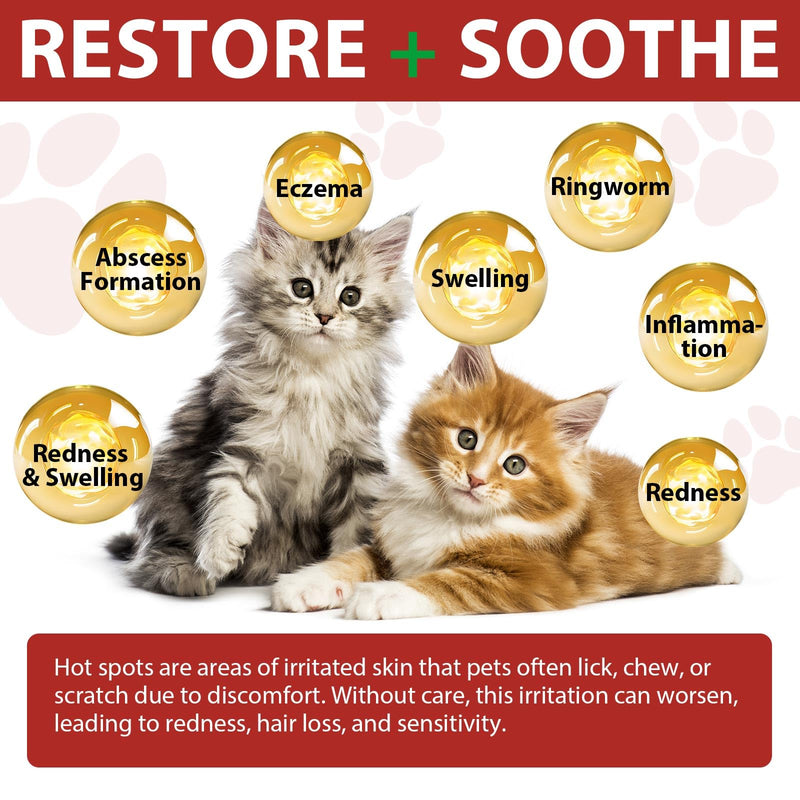 VOSIFSDIY Hot Spot Spray for Cats, Itch Relief for Cats, Relieve Irritated Skin, Long Lasting Moisturizing, Emotional Soothing,Pure Plant-Based Ingredients-100ml(2PCS) 2PCS
