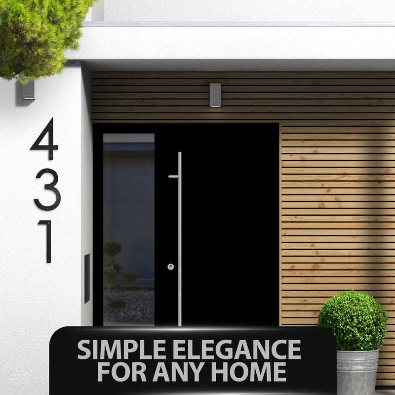 10 Inch Modern Floating House Numbers for Outside, Large Black Address Number with Nails Kit & Template, Easy to Mount for Exterior House Address - Ideal for Garage Gates, Streets, and Farmhouses, Numbers for Address on House (Number 7)