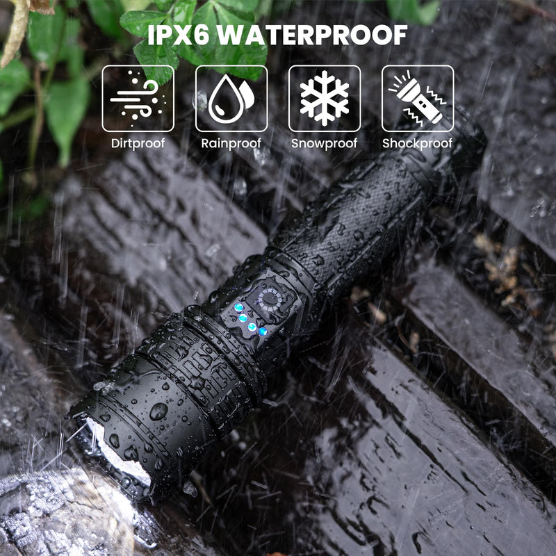 Rechargeable Led Flashlight High Lumens - 99,000lm Bright Powerful Flash Light with 5 Modes, Waterproof Handheld Linterna for Home, Camping(3 Packs)