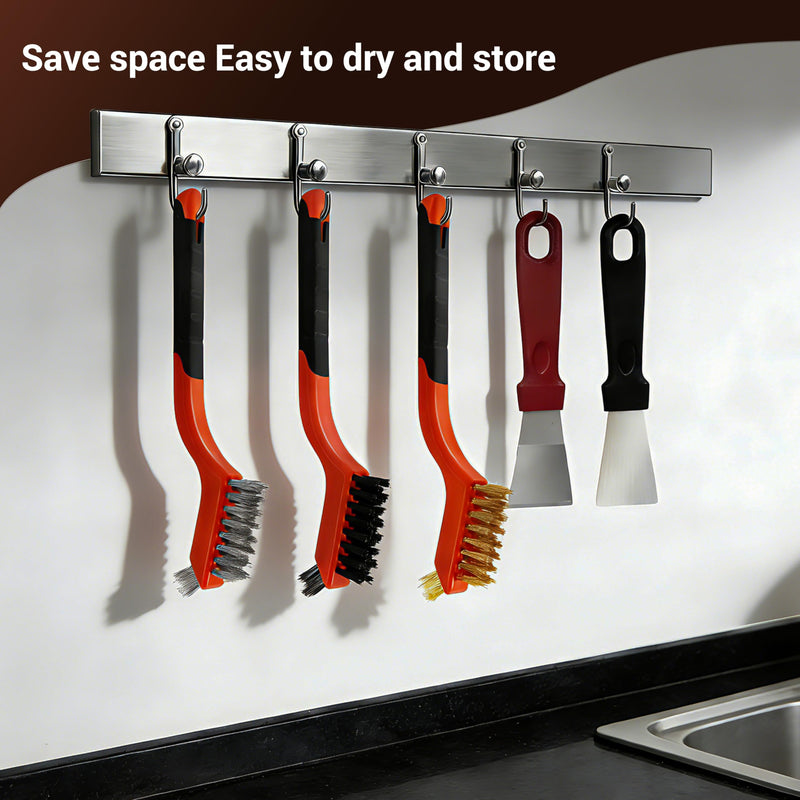 24 Pieces Stainless Steel Wire Brush Set, Stainless Steel Bristles | for Cleaning Welding Slag and Rust,Scratch Brush with Mini Head & Hanging Hole for everyday cleaning 24