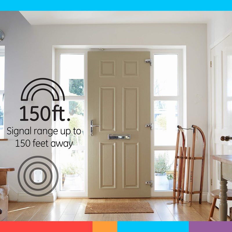 GE Wireless Doorbell Kit, Plug-In Receiver, 2 Push Buttons Door Bell, 8 Melodies Doorbell Chime, 4 Volume Levels, Classroom Doorbell, 150 Ft Range, White, 19300 8 Melody | 2 Push Buttons