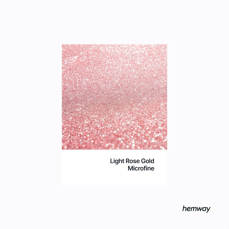 Hemway Glitter Paint Additive Crystals for Acrylic Emulsion Paint, Interior & Exterior Walls, Wood, Varnish, Matt, Gloss, Furniture 100g / 3.5oz - Microfine (1/256" 0.004" 0.1mm) - Light Rose Gold