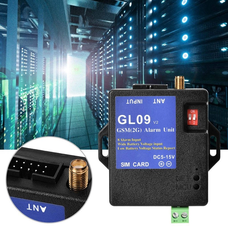 GSM Alarm System, GL09 8 Channel Battery Operated App Control SMS Alert Security Systems for Home and Warehouse