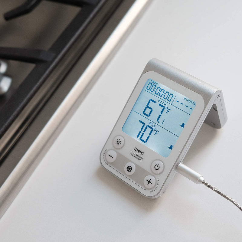 Lavatools OVT02 Element Digital Oven Thermometer for Oven, Grill, and Smoker Includes Dual-Sensor Stainless Temperature Probe Carbon