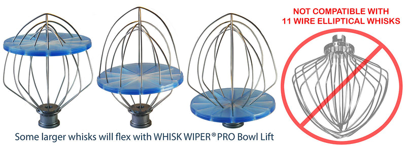 Whisk Wiper® PRO compatible with KitchenAid Bowl-Lift Stand Mixers - Mix Without The Mess - The Ultimate Stand Mixer Accessory - Only Compatible With 6-Wire Whisks (Glass Blue) For Bowl-Lift Mixers