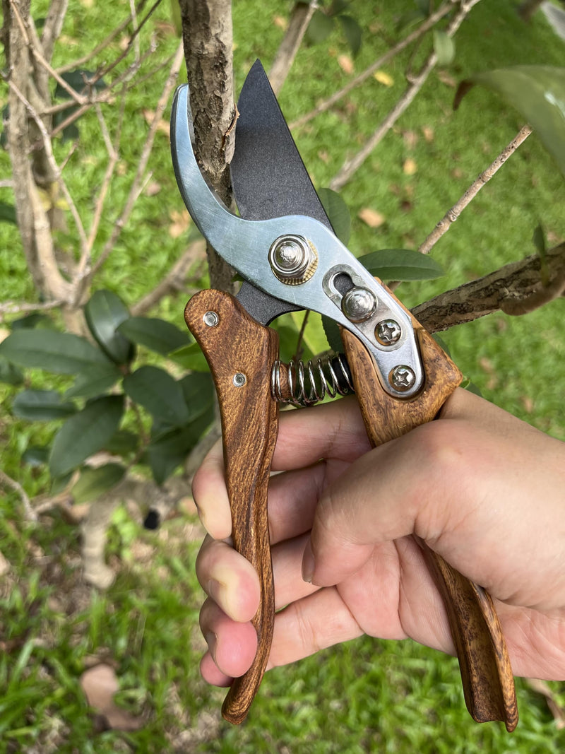 Garden Shears, Japanese Floral branch cutters, Snips for Gardening, Flower scissors Florist clippers, Hand Held Pruners for Gardening Heavy Duty, Pruning shears for garden (Wood Black) Wood Black