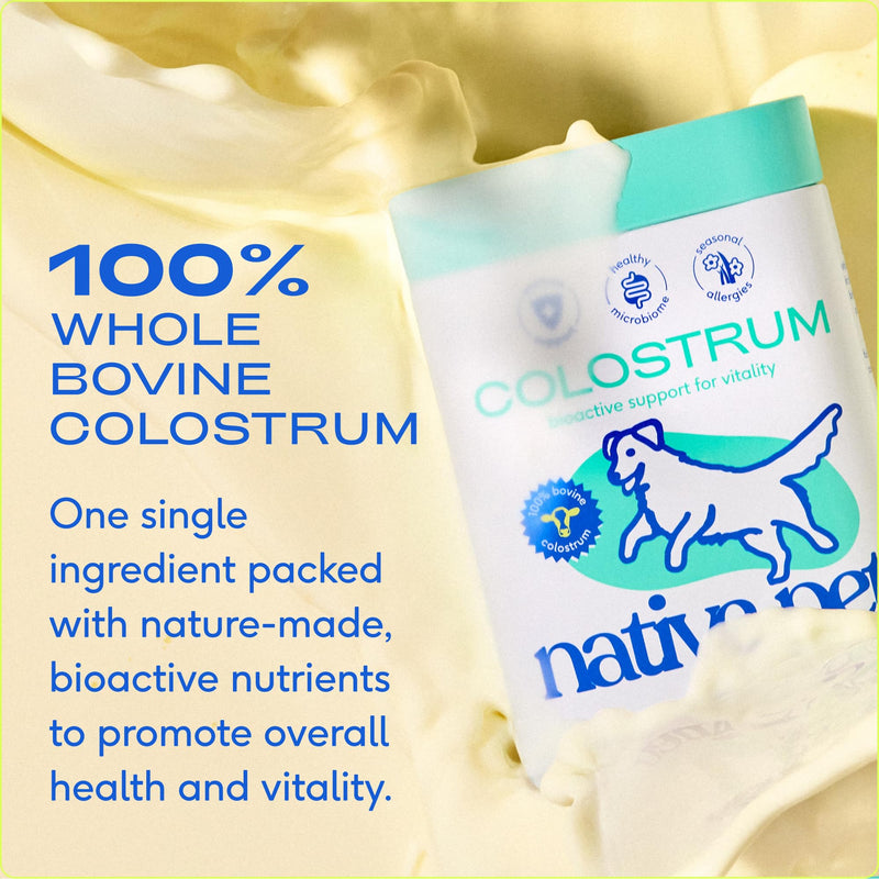 Native Pet The Daily Dog Vitamins & Supplements (60 Scoops) & Bovine Colostrum Powder (120 Scoops) – 11-in-1 Multivitamin, Allergy Relief, Immune Support & Itchy Skin Treatment for Dogs