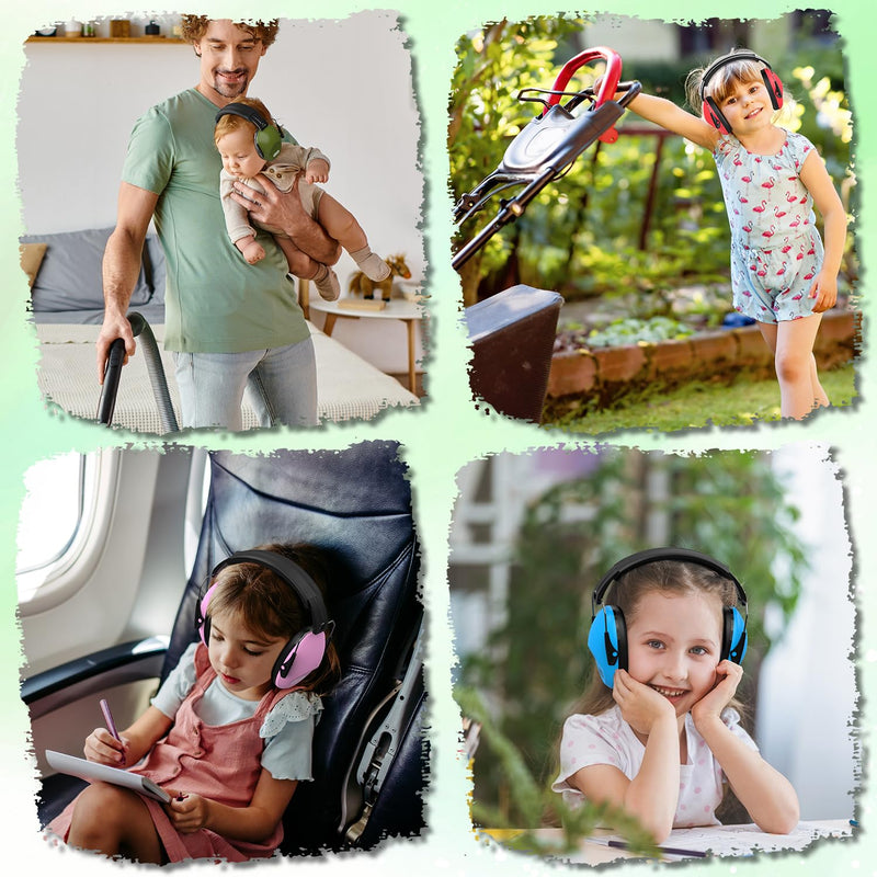 Dr.meter Ear Muffs for Noise Reduction: 27.4SNR Noise Cancelling Headphones for Kids Adults, EM100 Adjustable Hearing Protection Earmuffs for Monster Jam, Autism Sensory, Concerts, Fireworks Green