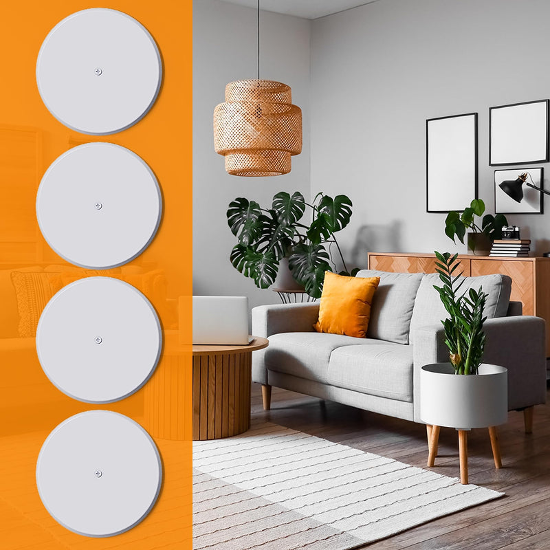 WunoShop 2 Pcs Ceiling Cover Plate, Metal Blank Cleanout Cover Plate with Center Hole,5 inch Round Outlet Covers Plate For Electrical Box, Smoke Detector Cover Plate for Wall Light Hole -White