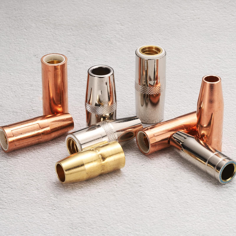 HARFINGTON 5pcs Mig Welding Gun Nozzle 1/2" Orifice KP2742-1-50R Gas Welding Gun Nozzle Copper Nickel Plating Welding Gun Accessory for 250L PRO Curve 200 MIG Gun 200A/300A/400A Parts 5
