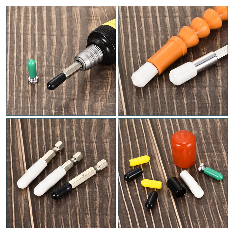 uxcell 30Pcs Rubber End Caps, 6mm/0.24" ID Flexible Rubber Caps, PVC Caps Rubber Screw for Bolts Screw Caps Thread Protectors Tube Screw Bolt, White 30