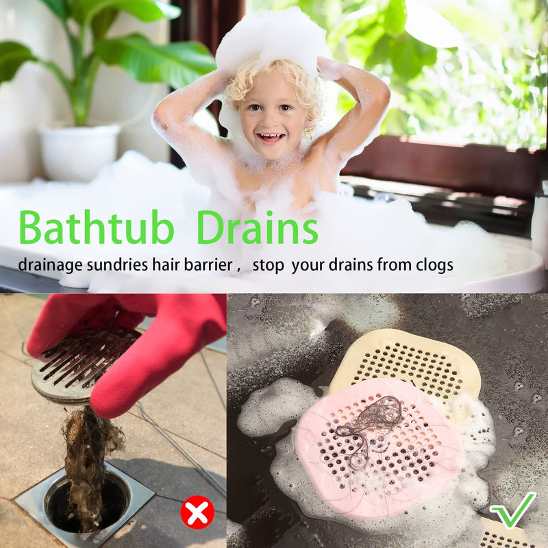 2 Pack Drain Hair Catcher Silicone Bathroom Accessories Shower Drain Protector Sink Drain Strainer Hair Stopper for Shower Kitchen Bathroom Tub Grey Gray