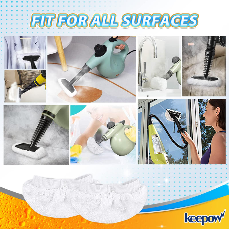 KEEPOW Universal Microfiber Cloths for Handheld Steam Cleaner, Compatible with Bissell Steam Shot, Comforday, PurSteam, Washable Rags, 8 Pack