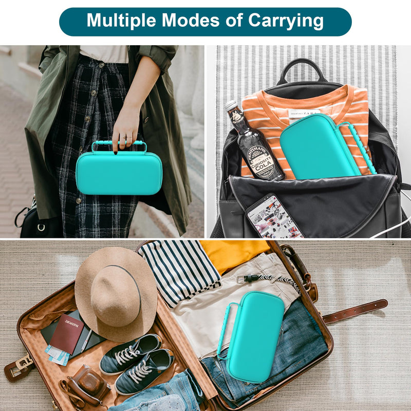 Canboc Travel Case for Portable Handheld Inhaler Nebulizer, Home Compression Nebulizer for Adults and Kids, Mesh Pocket fit Packets of Medication or Other Essentials, Turquoise (Case Only) S-turquoise