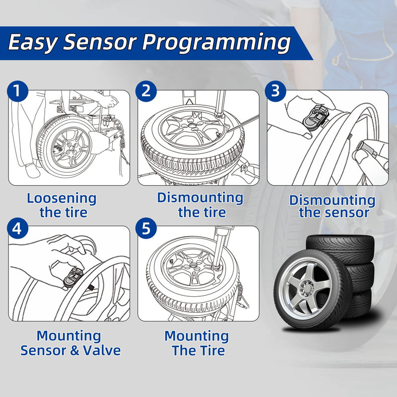 TPMS Sensor 4pcs GM,315Mhz Tire Pressure Monitor Sensors Compatible with GM Chevy Buick GMC Pontiac Hummer Saturn Pontiac Replace OE#13581558 13586335 13598771 13598772 four pieces sensors
