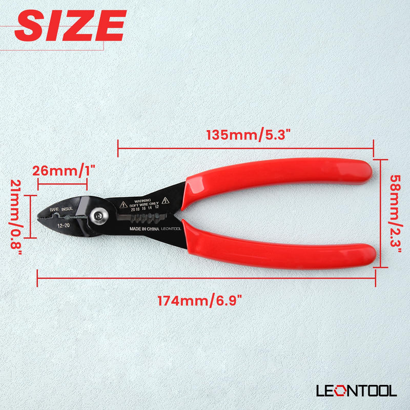 4-in-1 Multi Purpose Electricians Pliers with Wire Cutter, Crimper, Gripper, Stripper| 7" Compact Wire Stripper| Professional Wire Crimping Tool for 12-20 AWG Insulated & Non-Insulated Wires PVC Handle