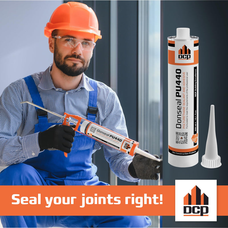 DCP Donseal PU440 Polyurethane Concrete Sealant 1 Pack– Non-Sag Concrete Caulk for Joints, Walls, Sidewalk, and Foundation, 10.1 fl. oz. Cartridge – Grey 1-Pack