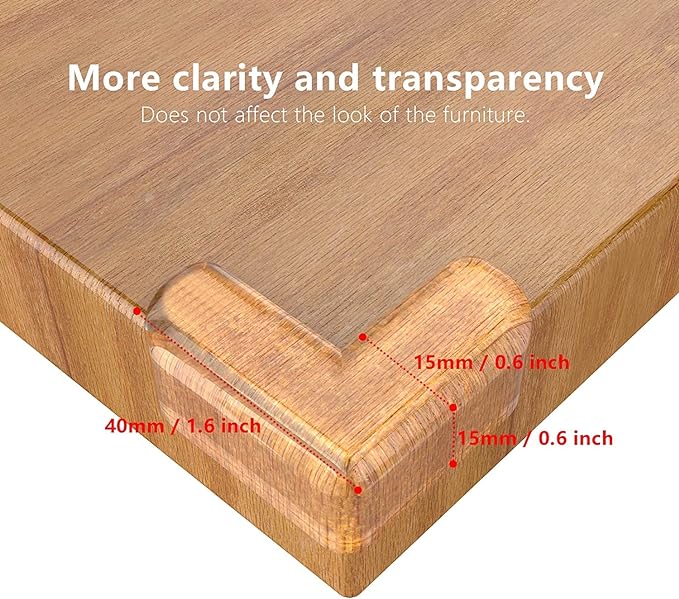 Corner Cushion Corner Guard Transparent Set of 16 for Babies, Children, Injury Prevention, Nursery Safety Measures, Protects Furniture Corners (L Shape, Transparent) - NewNest Australia