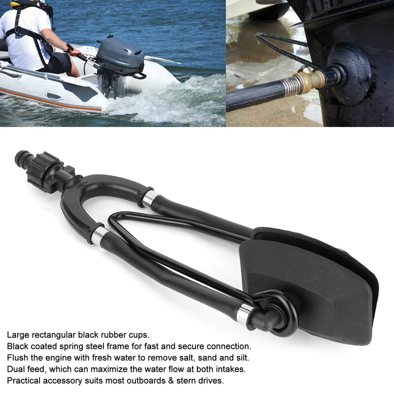 Acouto Outboard Motor Flusher Boat Motor Flusher Boat Dual Water Feed Motor Flusher Outboard Boat Motor Water Flusher Dual Feed Large Rectangular Ear Muffs Fast Connection