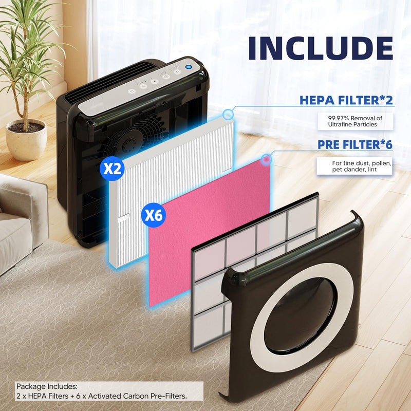AP-1512HH Filter Replacement for Coway, HEPA Filter and Pet Filter, 2Pack