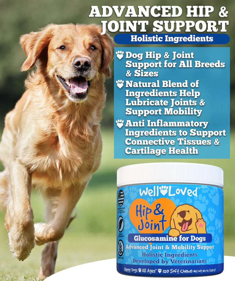 Well Loved Calming Chews for Dogs + Glucosamine for Dogs Hip and Joint Supplement, Vet Developed, Made in The USA, Natural Ingredients