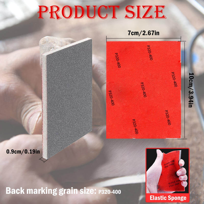 18 Pcs 320-2500 Grit Sanding Sponge, Ultra Fine Sanding Sponges Pads, Soft Foam Sand Block Wet Dry Sandpaper for Model Drywall Metal Wood Furniture Polishing 320-2500Grit