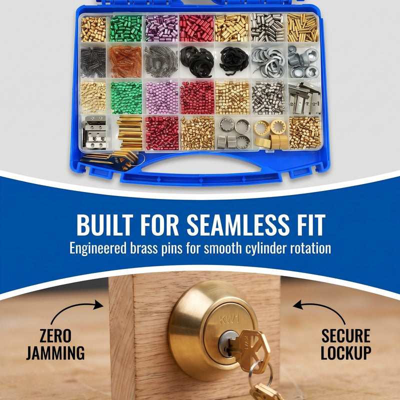 KW1 Rekey Kit, Color-Coded Pin Set for Lock Cylinder Maintenance