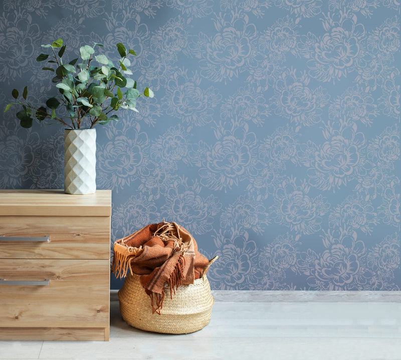 GSS Designs Peony Wall Stencil Reusable Floral Stencil for Walls DIY Flower Stencils for for Painting Walls Floors Wood Furniture (Peony 12'' x 12'') Peony 12'' x 12''