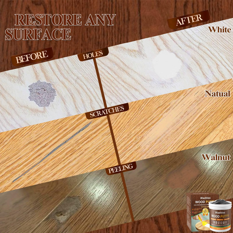Black Wood Filler, Black Wood Putty, Paintable Stainable Wood Repair Putty, 9.87 Ounce Wood Furniture Repair kit, Quickly Repair Wood Cracks and Holes on Wooden Floor Furniture (Black)