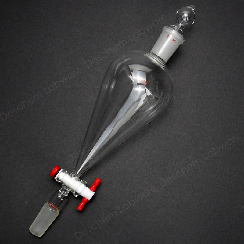 500ml 24/40,Glass Pyriform Separatory Funnel,Pear Shape with PTFE Stopcock,Lab Chemistry Glassware 500ml