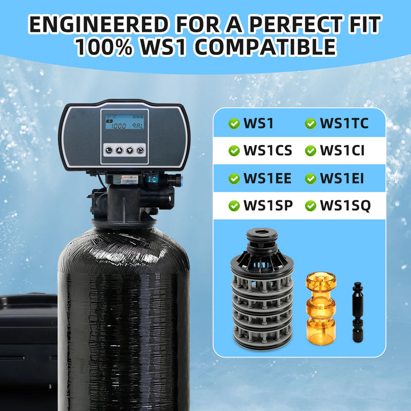 New Upgraded Water Softener Interior Rebuild Kit for Clack WS1 Series | CV3005 Spacer Stack Assembly with V3011 & V3174 Pistons,Compatible Replacement Parts for WS1 Water Softener Control Valve