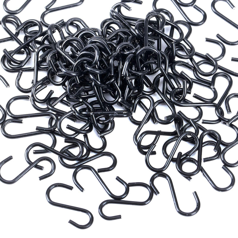 100 Pieces 1/2 Inch Mini S Hooks Small S Hooks Stainless Steel S Shaped Hooks for Crafts, Jewelry and Hanging (Black) Black 100